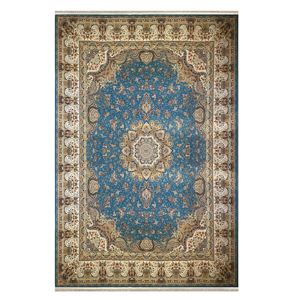 فرش ماشینی 1500 شانه زمینه آبی SH-1522