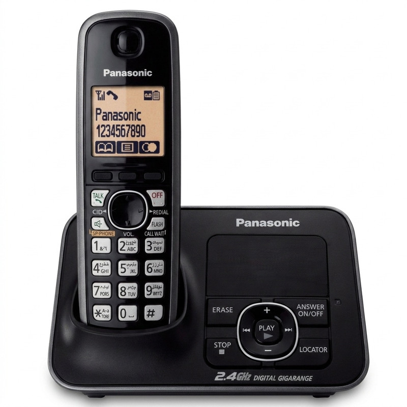 تلفن بی سیم پاناسونیک مدل KX-TG3721 - مشکی براق