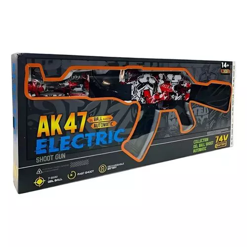 اسباب‌بازی اسلحه کلاشینکف (AK-47) تیر ژله‌ای شارژی - مدل حرفه‌ای با برد بالا