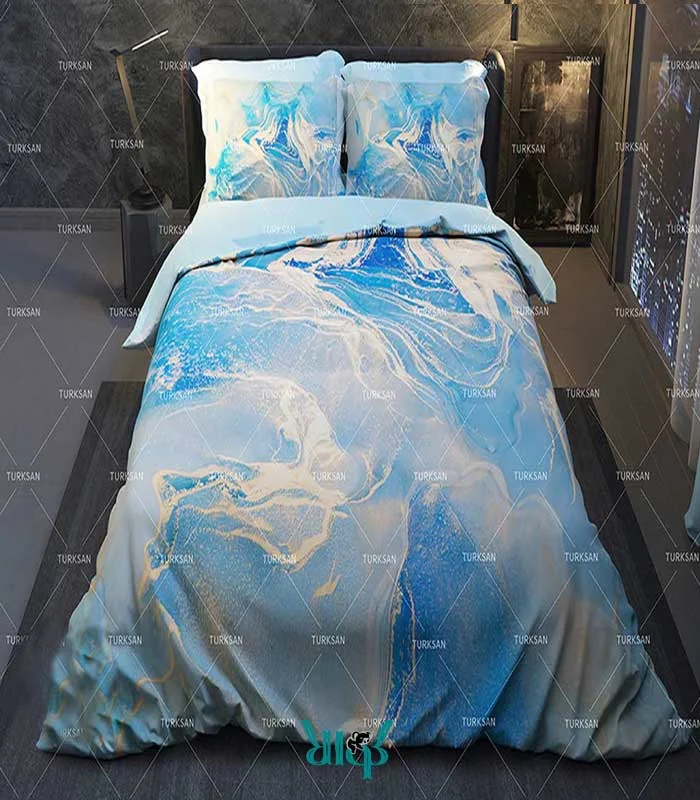 روتختی دونفره آبی طرح ابر و بادی کد d300