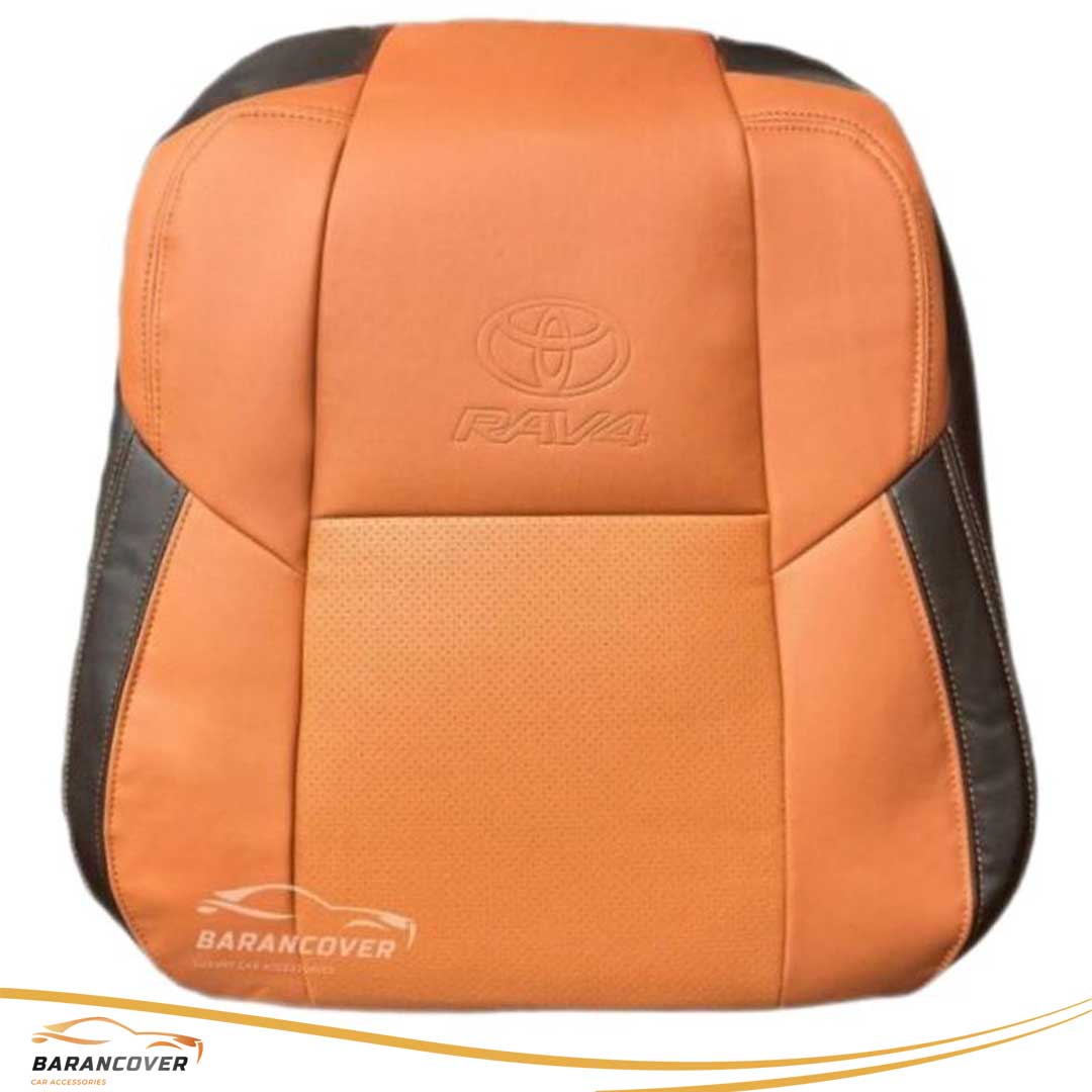 روکش صندلی تویوتا رافور RAV4 2013-2018 چرم رنگ مارون پشت مشکی