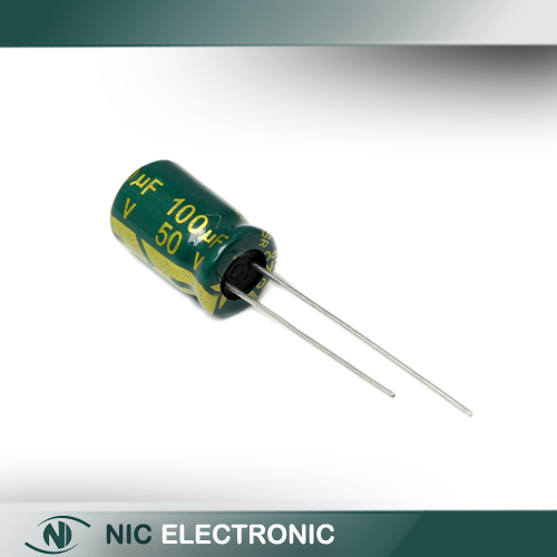 خازن الکترولیتی 100UF50V-8X12-105C-GREEN