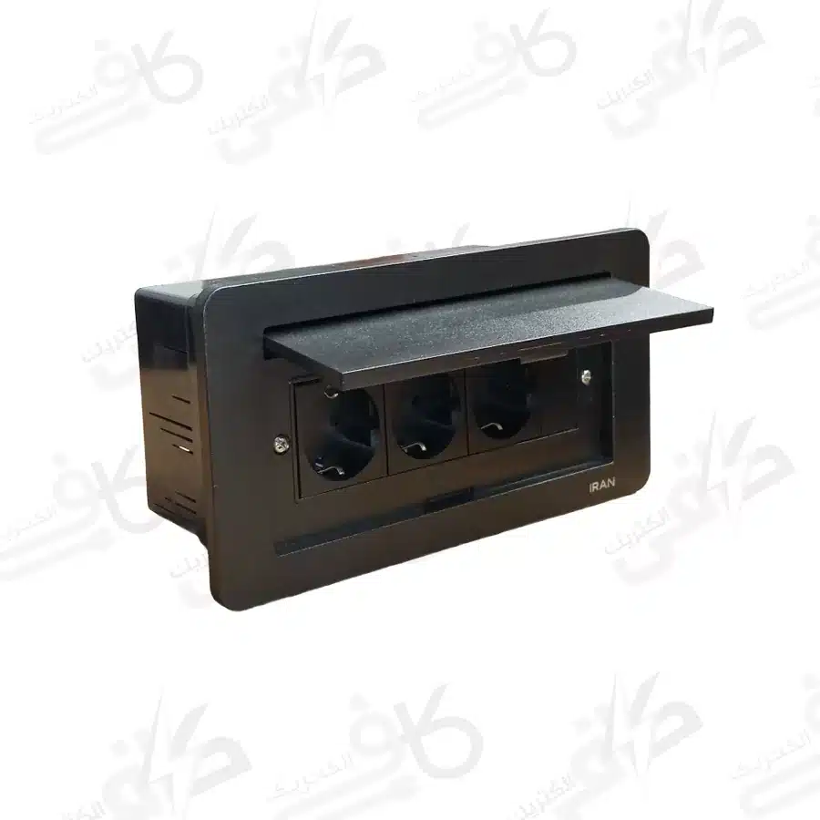 پریز کابینتی میزی توکار مشکی ایران الکتریک
