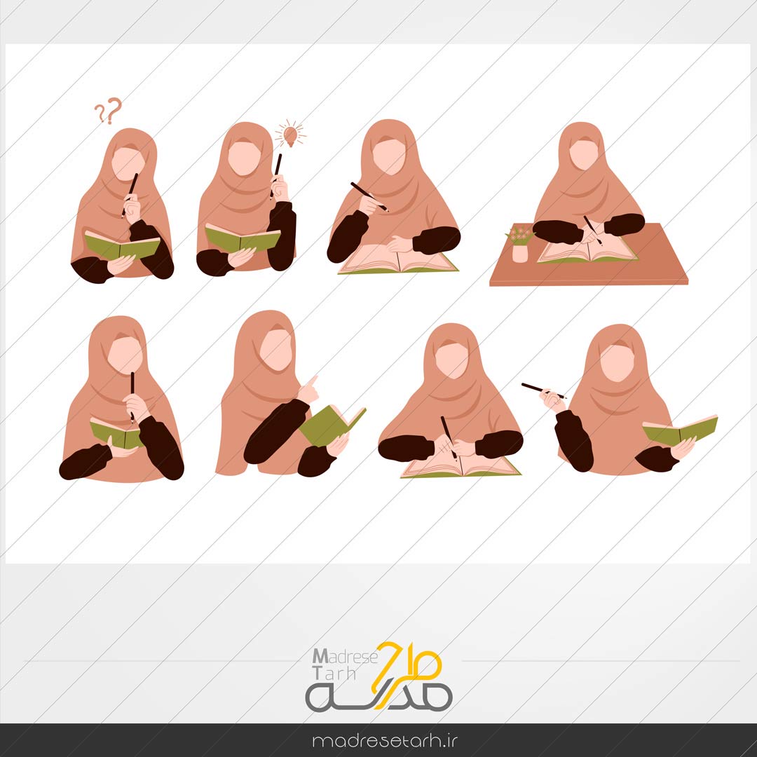 وکتور معلم باحجاب
