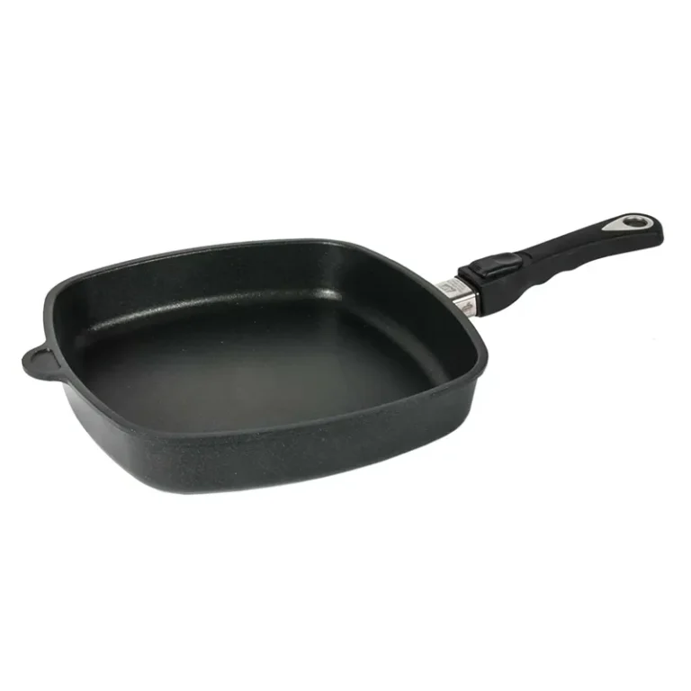 ماهیتابه مربع دسته بازشو ای ام تی طول26 و ارتفاع 5سانتی متر (کدE264Z)
