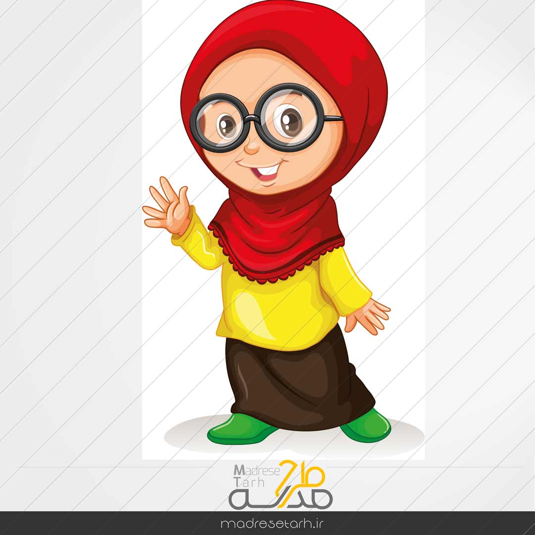 وکتور دختر محجبه بصورت لایه باز