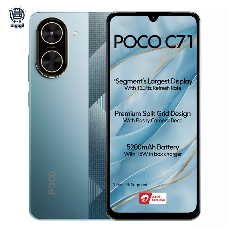 گوشی موبایل شیائومی مدل Poco C71 ظرفیت 64 گیگابایت رم 3 گیگابایت - آبی