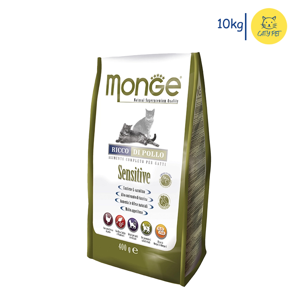 غذای خشک گربه بالغ مونژه Monge Sensitive طعم مرغ وزن 10 کیلوگرم