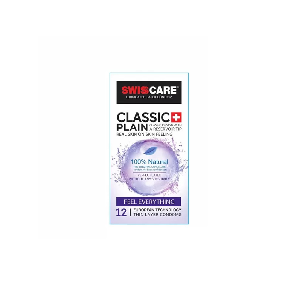 کاندوم سوئیس کر کلاسیک مدل Classic Plain بسته 12 عددی انقضا 2028