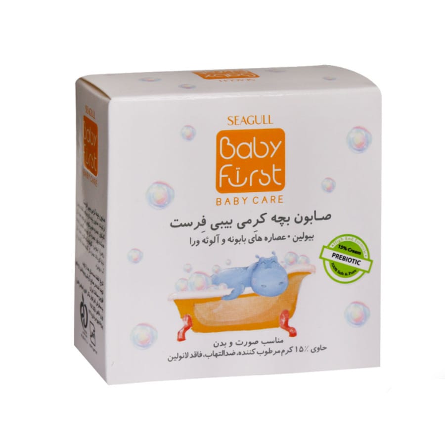 صابون بچه مناسب صورت و بدن حاوی 15% کرم مرطوب کننده بیبی فرست سی گل