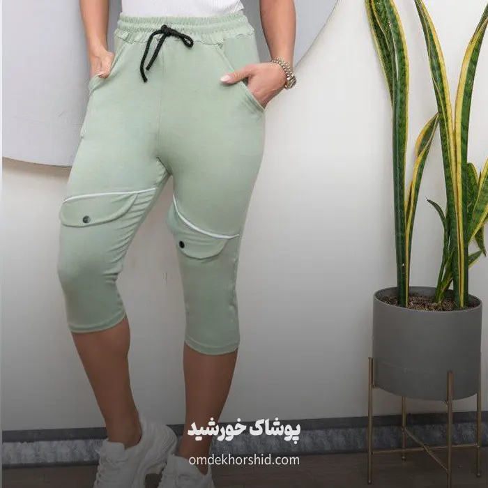 شلوارک نخ پنبه جلو جیب