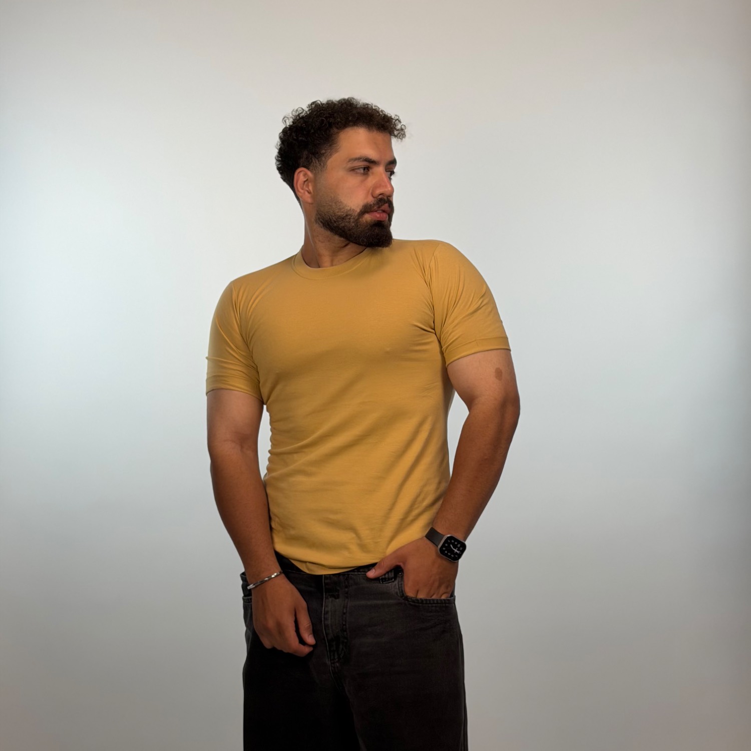 تیشرت بیسیک بغل چاکدار مردانه