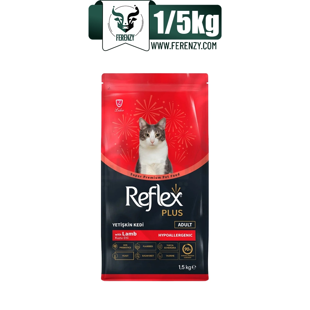 غذای خشک گربه بالغ رفلکس پلاس مدل هایپوآلرژنیک طعم بره و برنج وزن 1/5 کیلوگرم Reflex Plus Hypoallergenic Lamb & Rice