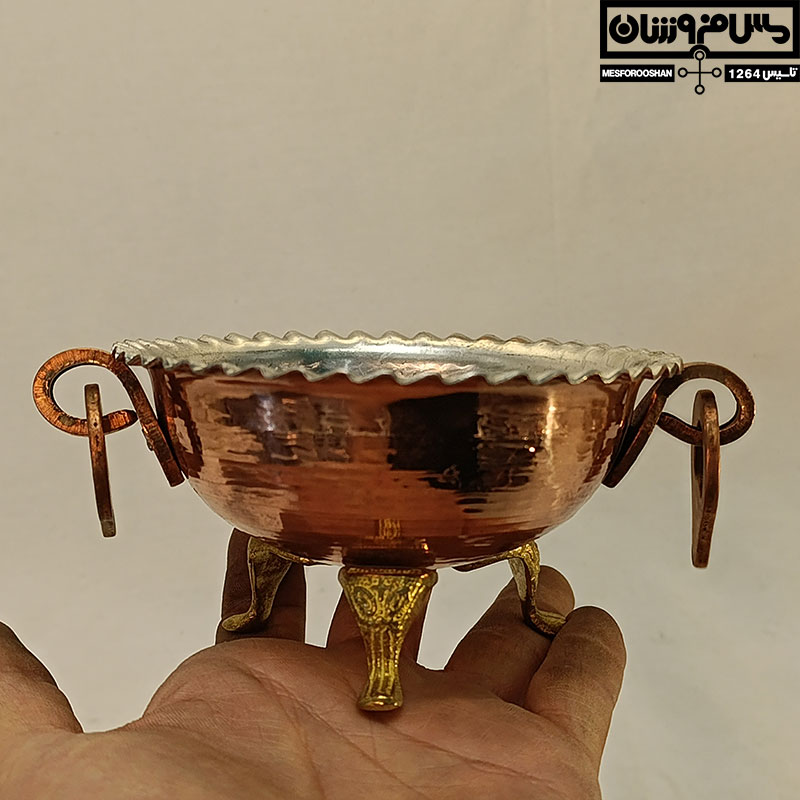 پیاله مسی تخمه خوری ست 6 تایی مدل کمند