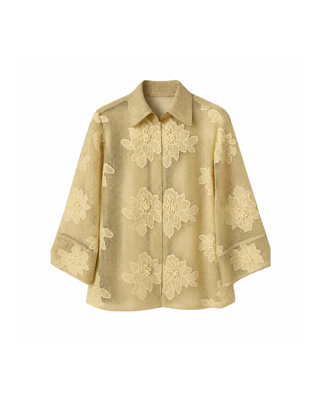 شومیز توری گلدار | NISHA Floral Mesh Blouse