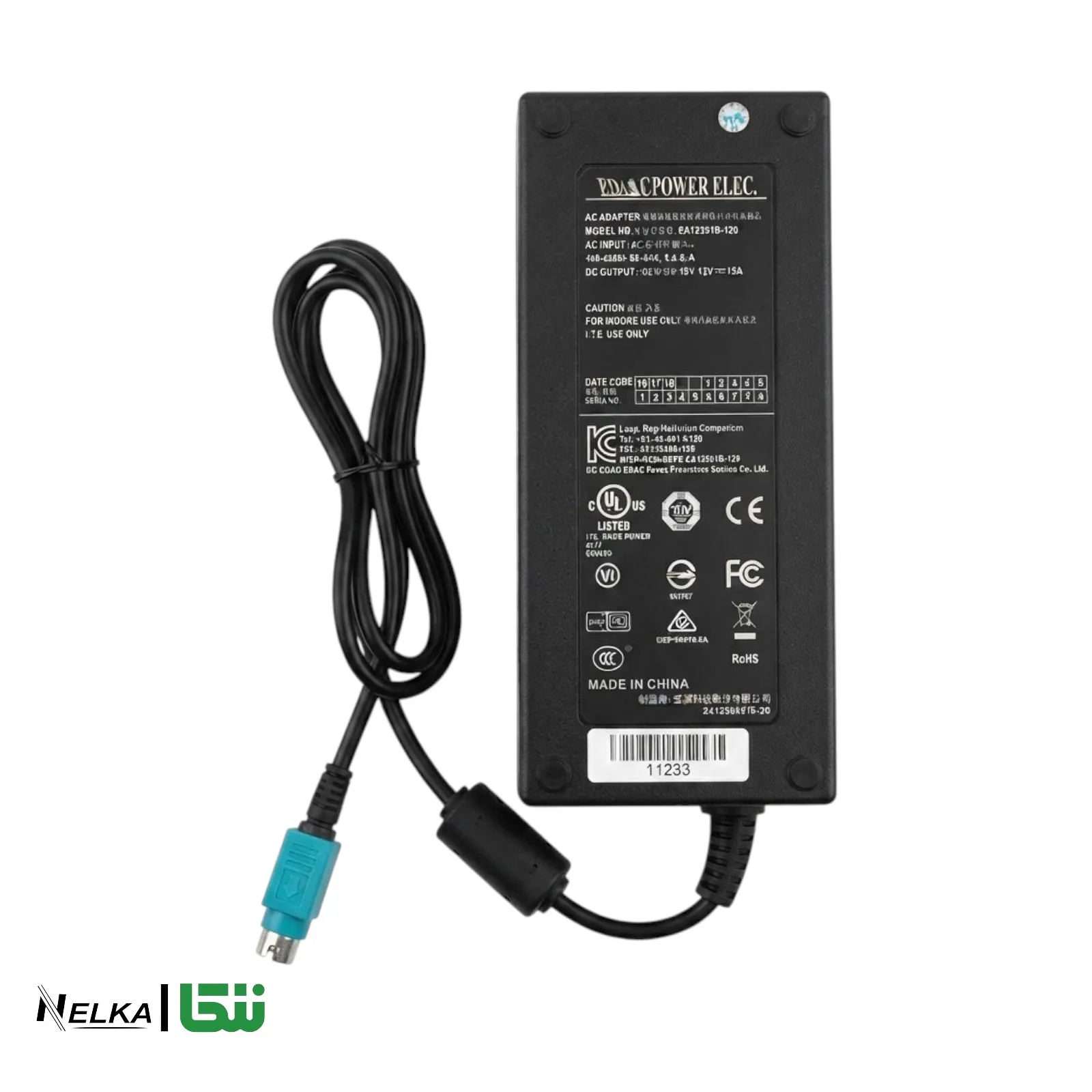 آداپتور 12 ولت 15 آمپر 180 وات 4 پین EA12501B-120