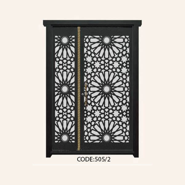 درب یک و نیم لنگه فلزی CNC طرح 505