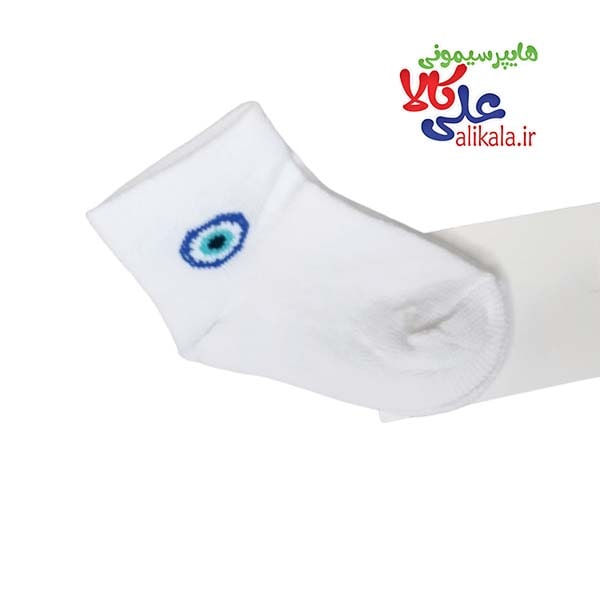 جوراب نوزادی طرح چشم نظر کد 06