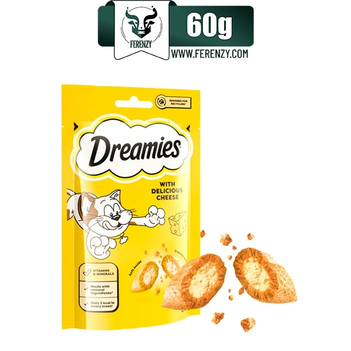 تشویقی گربه بالغ دریمیز طعم پنیر 60 گرم Dreamies Cheese