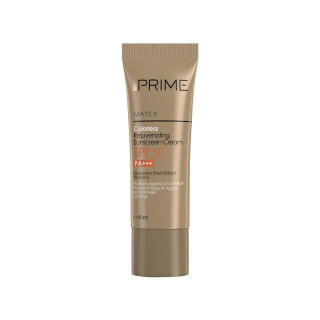 کرم ضد آفتاب جوان کننده بی رنگ پرایم 40Matex Colorless SPF 50میلی لیتر