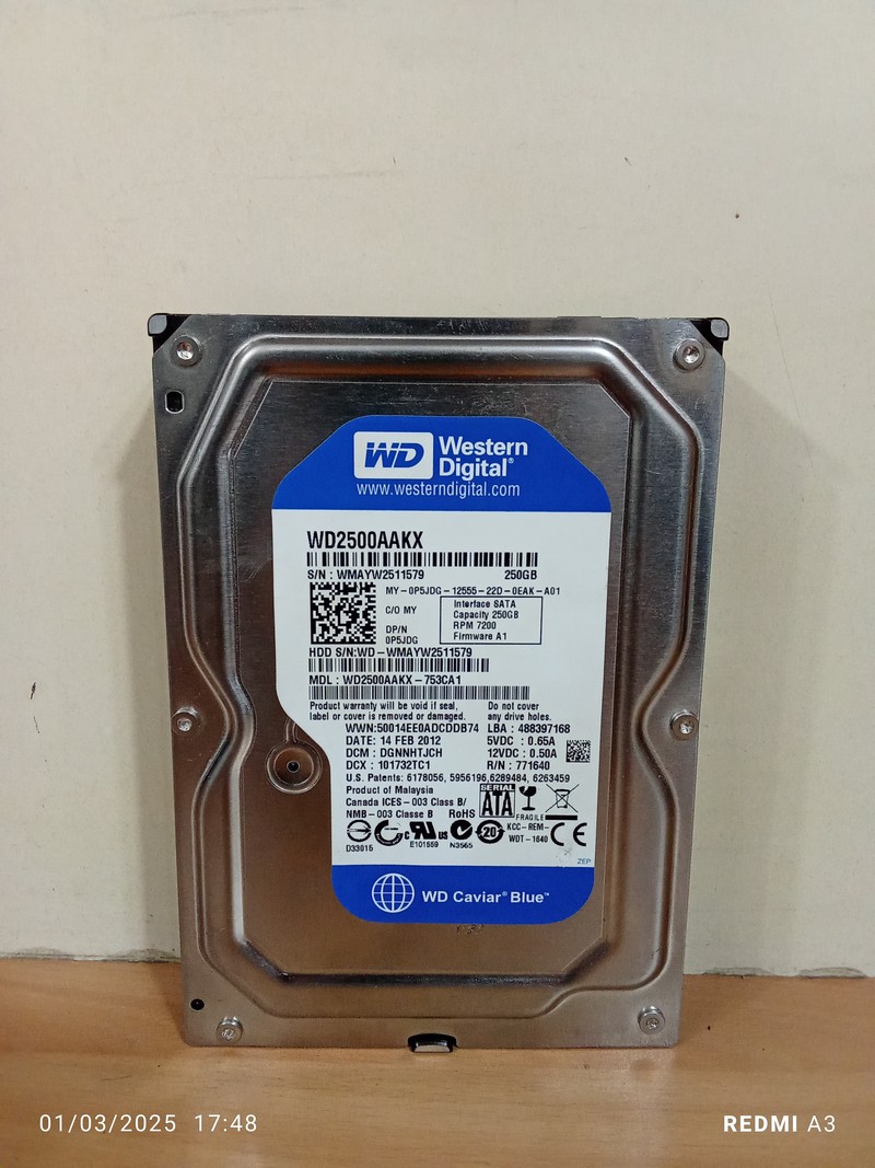 هارد 250 گیگ western-سلامت100%-کدhd-t-79(استوک)