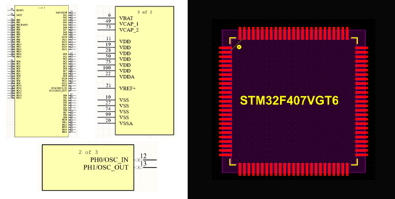 فوت پرینت STM32F407VGT6