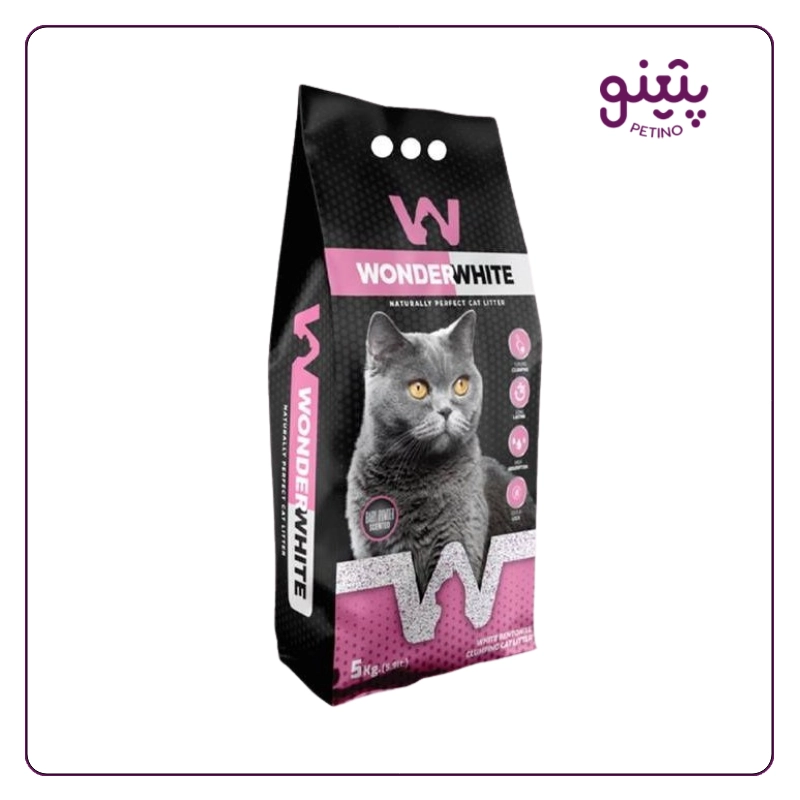 خاک گربه عطری واندر وایت با رایحه پودر بچه 10 کیلویی