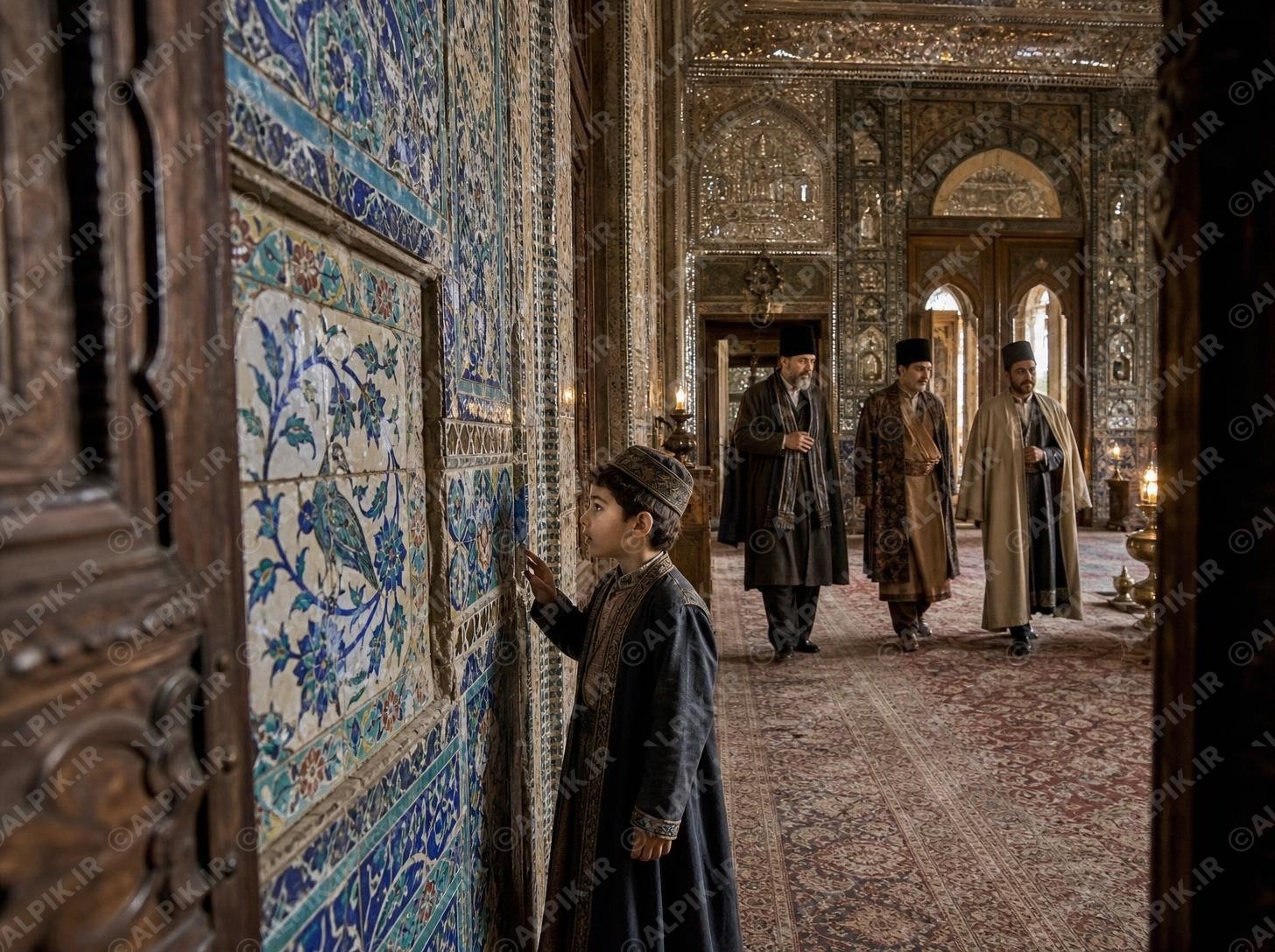 تماشای کاشی‌کاری در تالار آینه