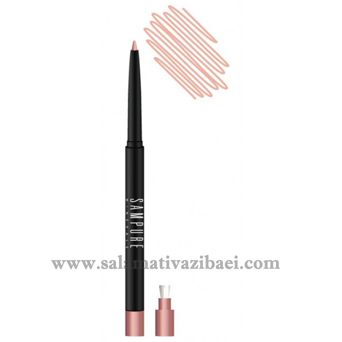خط چشم پیچی مینرال ارگانیک سمپیور انگلستان-SAMPURE-SOFT CREAM RETRACTABLE EYELINER شماره 125