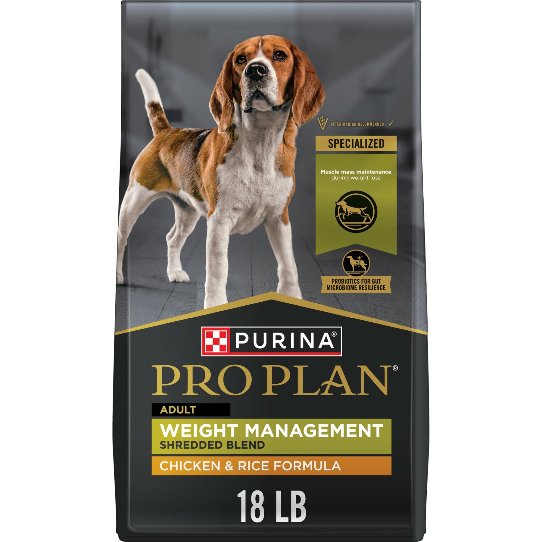 غذای خشک پورینا پرو پلن سگ بالغ کنترل وزن شرددد بلند مرغ و برنج ۸.۱۶ کیلوگرم | Purina Pro Plan Weight Management Shredded Chicken & Rice 18lb