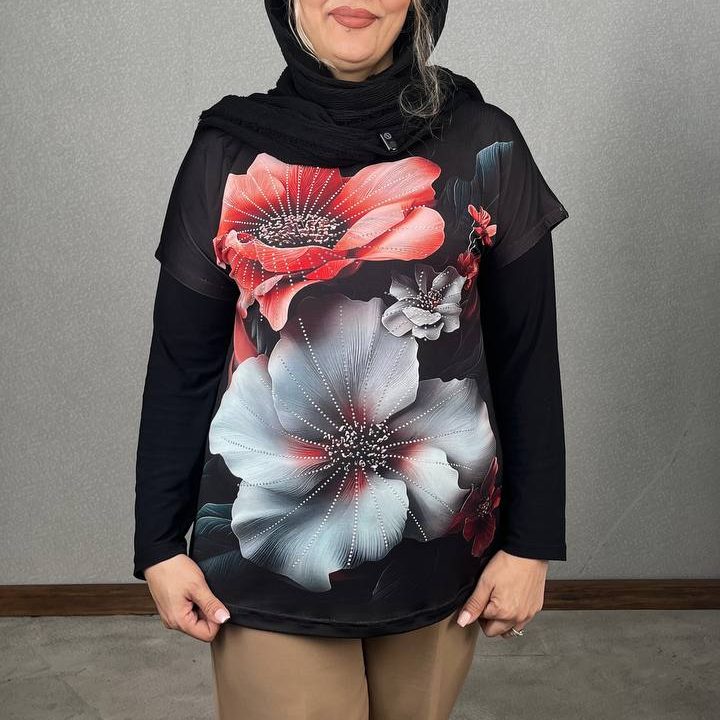 تیشرت زنانه طرحدار - 1