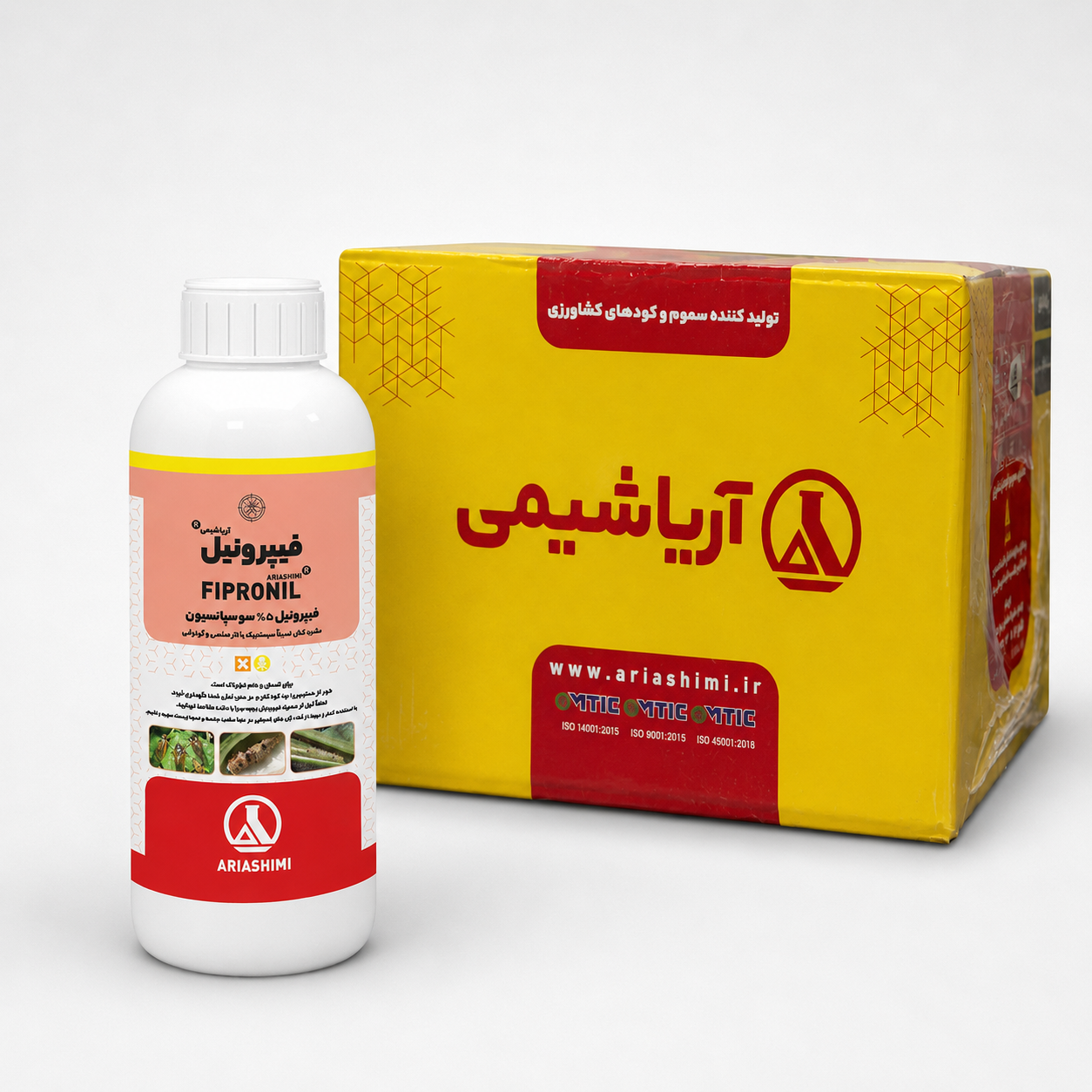 حشره‌کش فیپرونیل آریاشیمی ۵٪ SC یک لیتری (فروش عمده - کارتن ۱۲ عددی)