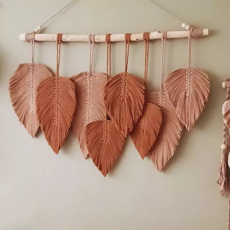 دیوارکوب مکرومه بافی طرح نازی برند ریسمونک و رنگ دلخواه