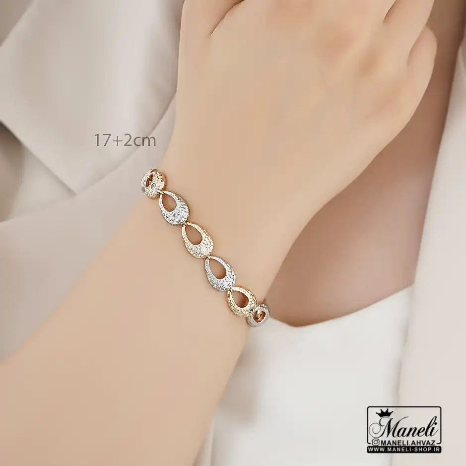 دستبند زنانه دورنگ ژوپینگ 14030336