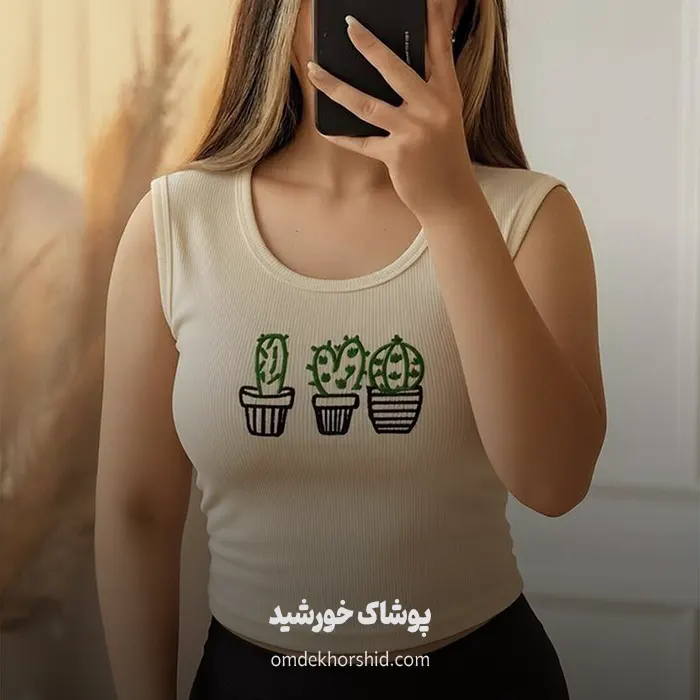 کراپ فانتزی گلدوزی کاکتوس