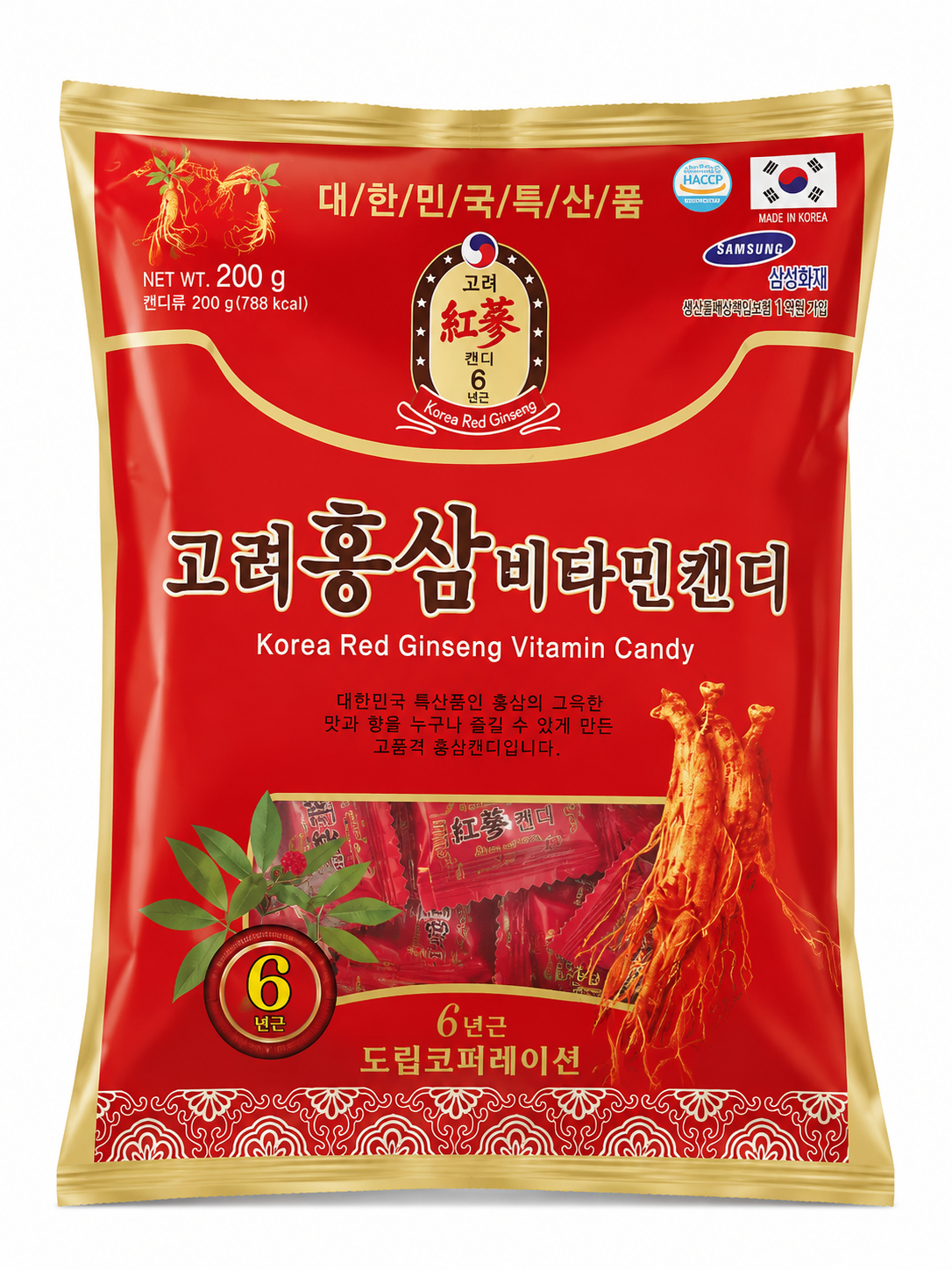 آبنبات ویتامینه جینسینگ قرمز کره‌ای (Korea Red Ginseng Vitamin Candy)