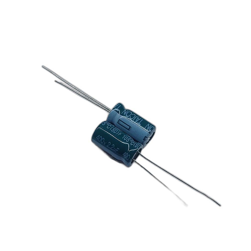 خازن الکترولیتی 2.2uF / 400V مارک TAICON (SD)P سایز 6.5mmx11.5mm