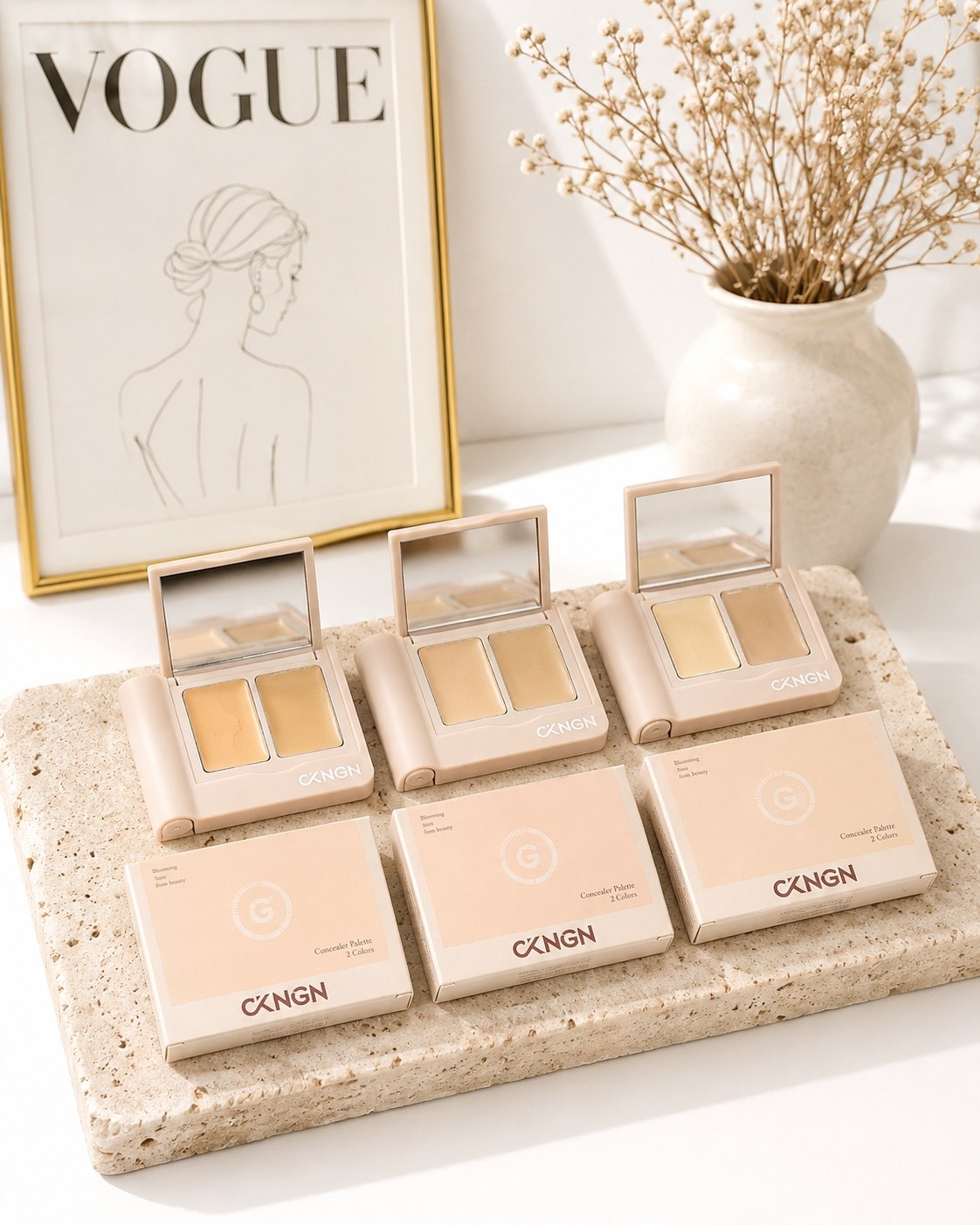 پالت کانسیلر دو رنگ براش دار CKNGN |  Duo Concealer Palette