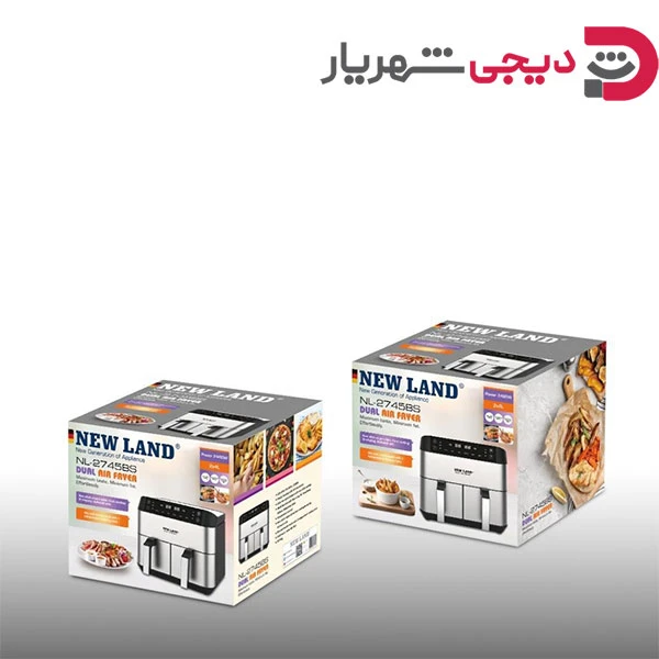 سرخ کن دوقلو بدون روغن 8 لیتر نیولند NL-2745BS