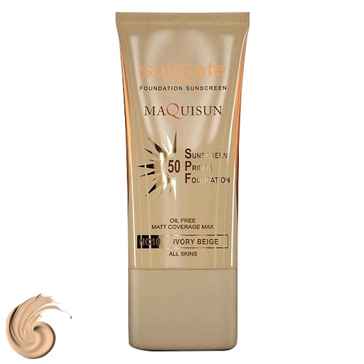 کرم ضدآفتاب رنگی سان سیف با SPF50 کرم پودری و پرایمری NC15 بژ وانیلی 40 میلی لیتر