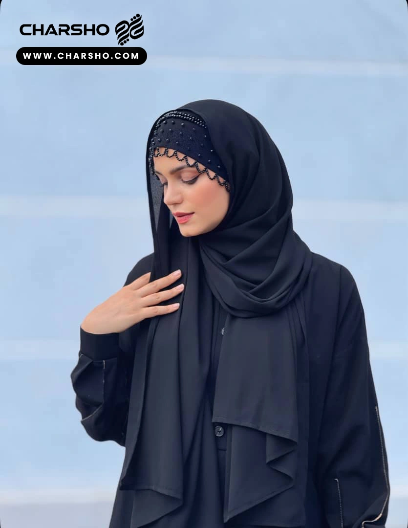 هدشال مدل آبشاری رنگ مشکی