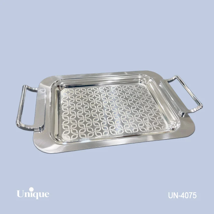 سینی براق استیل بدون پایه کوچک یونیک کد 4075