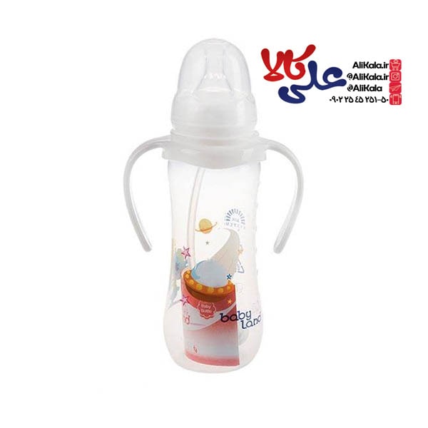 شیشه شیر نی دار بیبی لند کد 358 ظرفیت 240 میلی لیتر