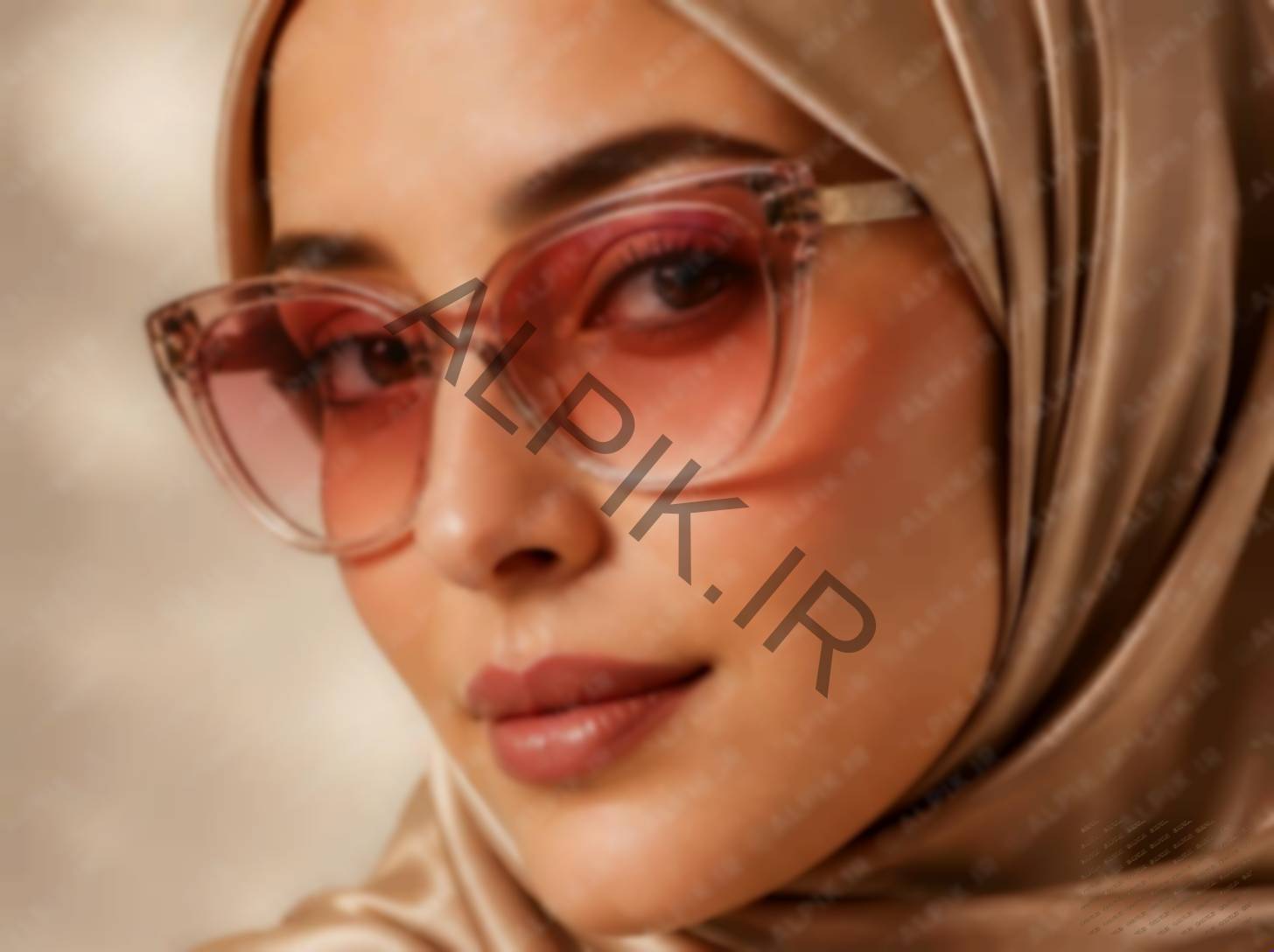 عینک آفتابی گربهای زنانه با فریم شفاف صورتی