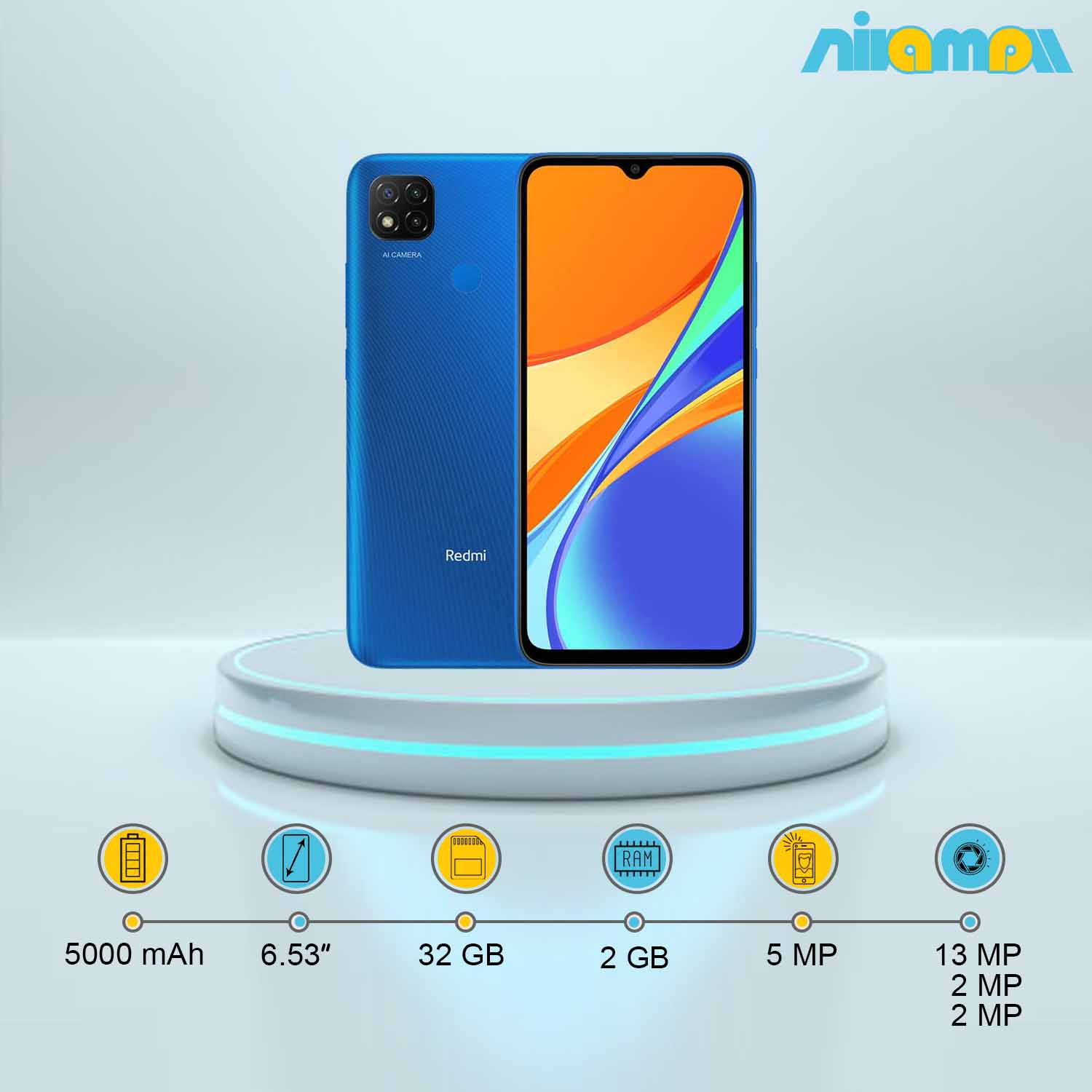 گوشی موبایل شیائومی مدل Redmi 9C دو سیم‌ کارت ظرفیت 32 گیگابایت و رم2 گیگابایت