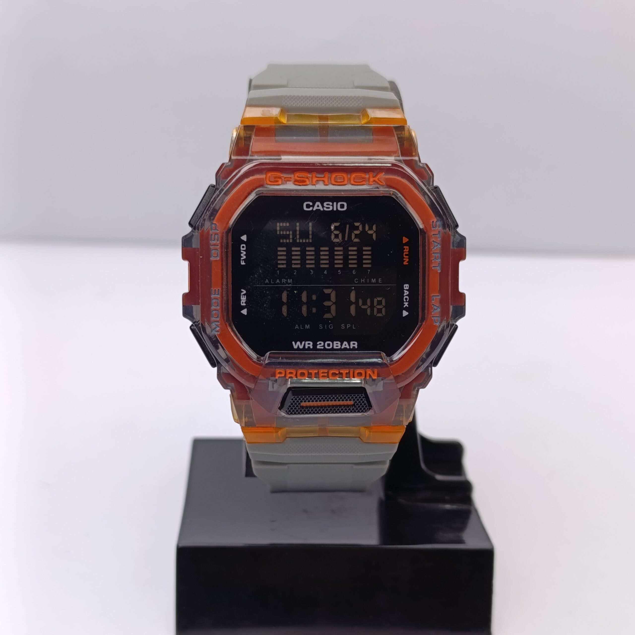 ساعت مردانه کاسیو بندطوسی نارنجی مدل G- SHOCK GBD-200SM