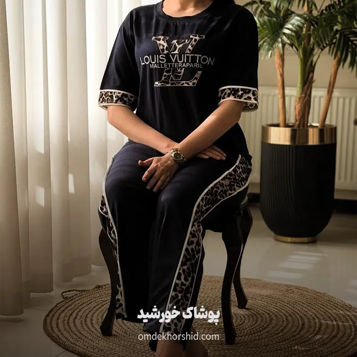 ست خرجکار پلنگی مشکی تک
