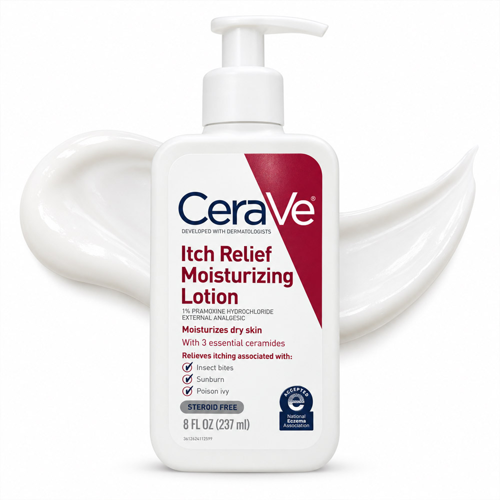 لوسیون کرم مرطوب کننده و ضد خارش سراوی CeraVe مدل Itch Relief - تسکین دهنده و بازسازی پوست / CeraVe