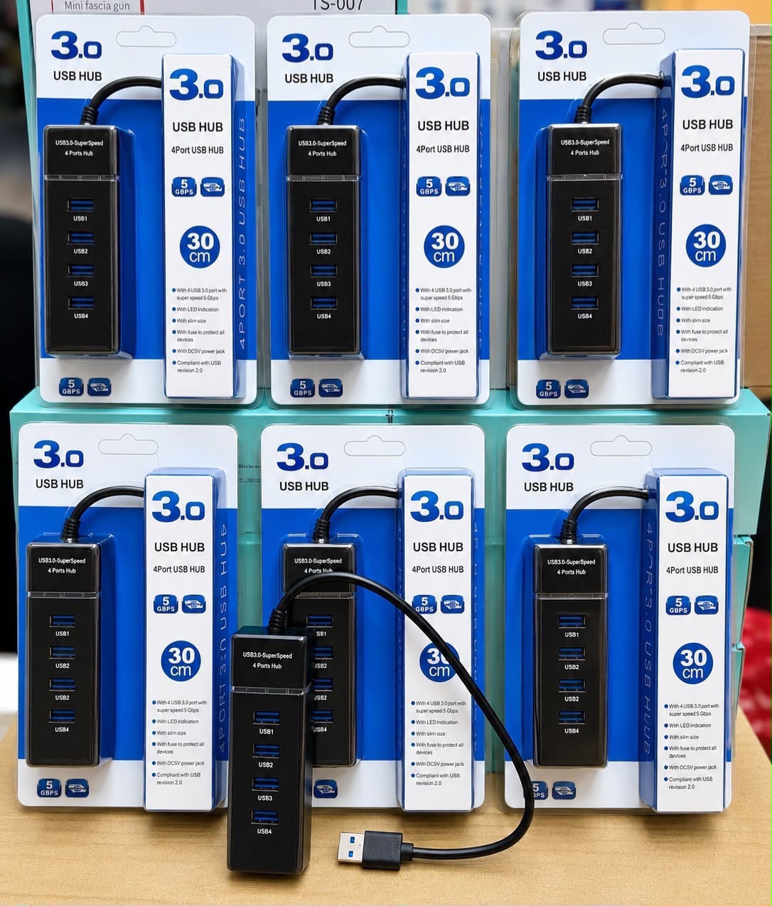 هاب 4 پورت Super SPEED USB 3.0 مدل 303 مشکی رنگ