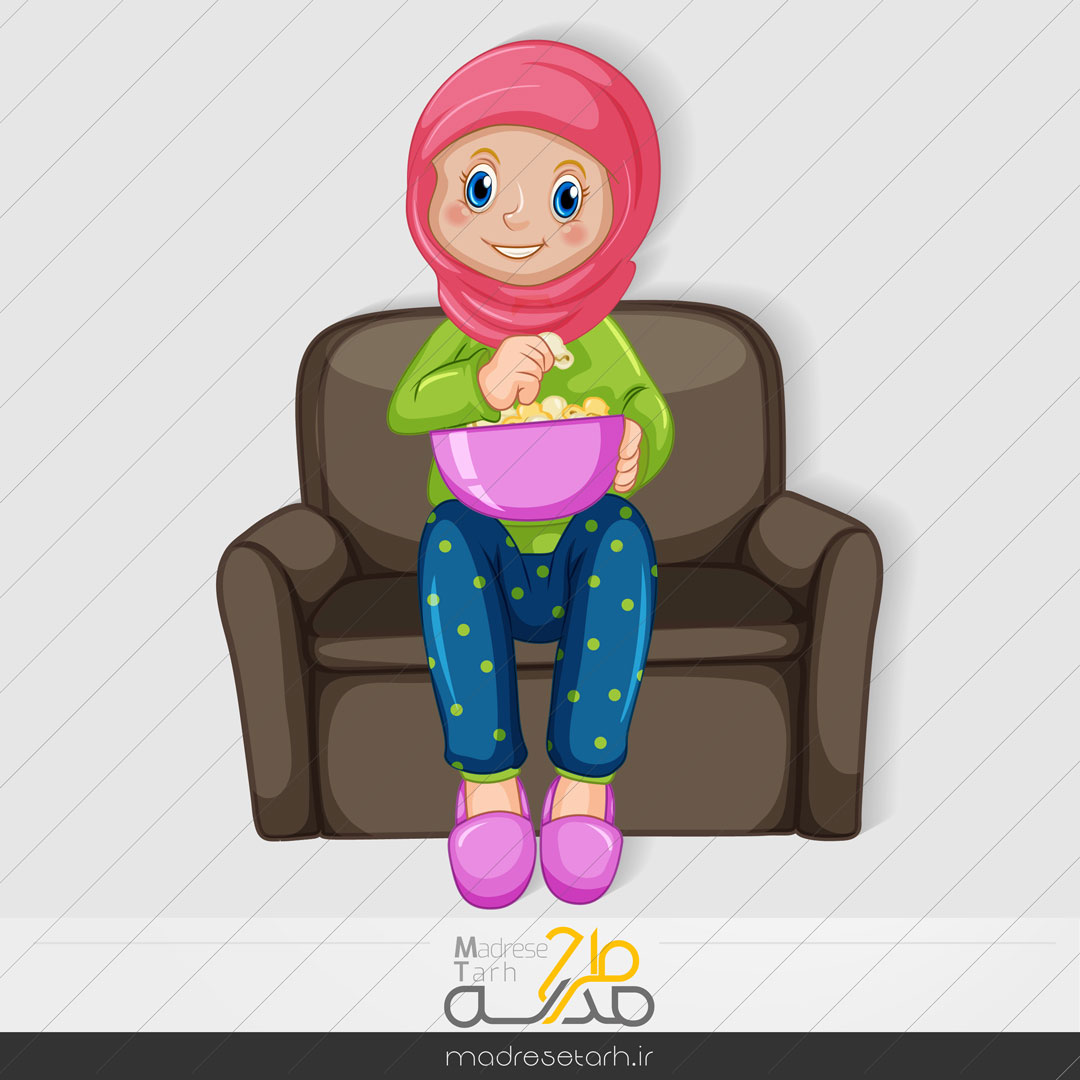 وکتور دختر محجبه شاد